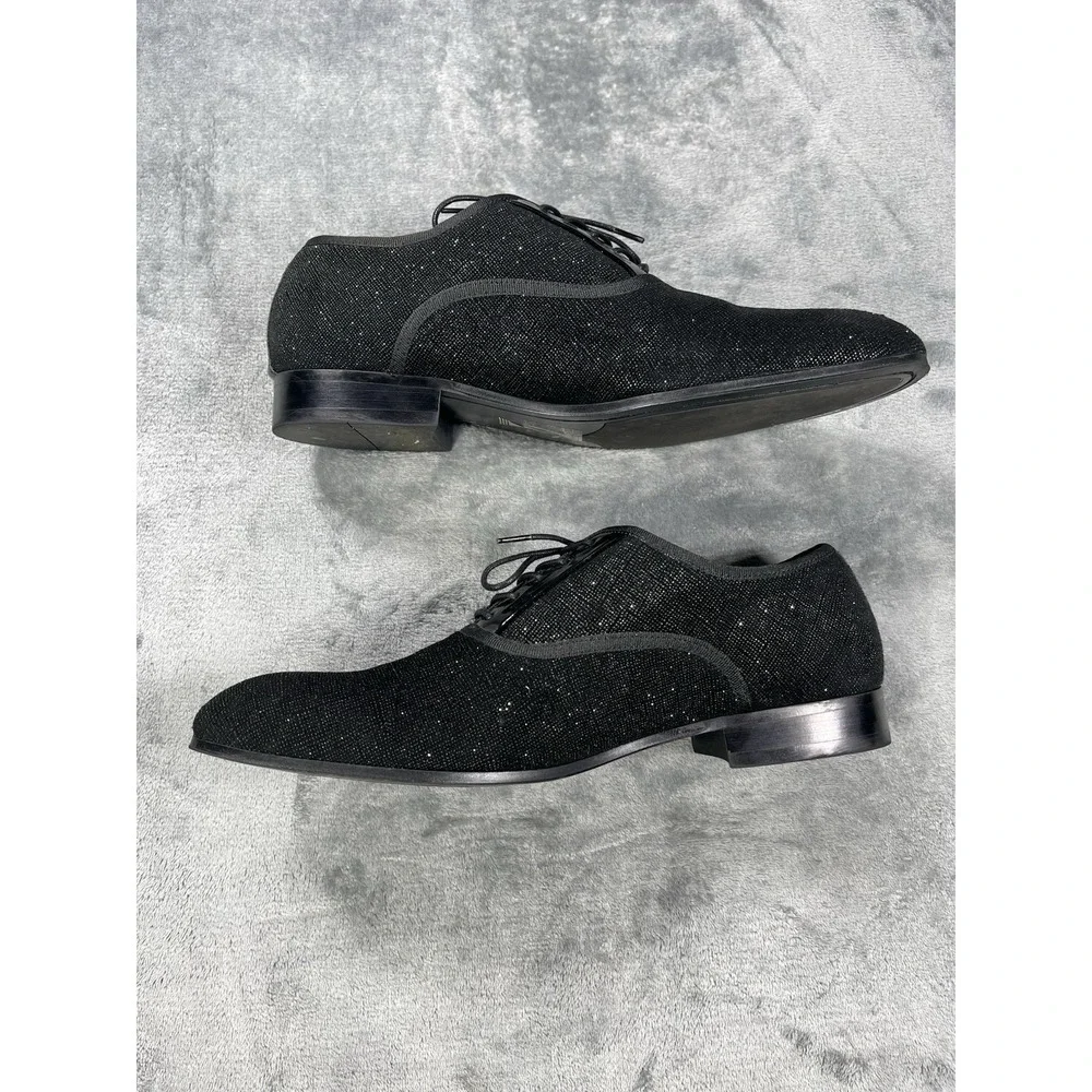 Aldo Shoes‎ Mens 10 Black Mirron Studded Oxford Plain Toe Dress City Club Lounge